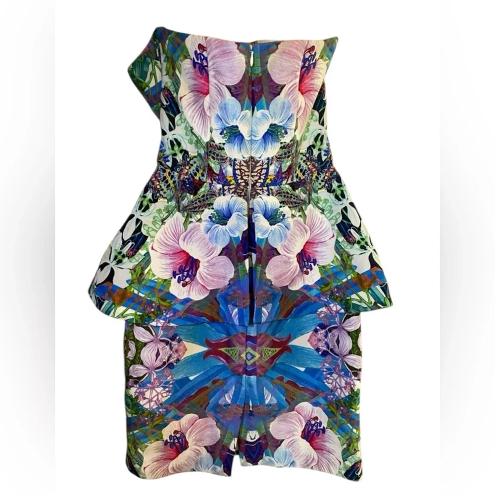 Anthropologie‎ Finders Keeper Vivace Floral peplum Strapless Dress. Cocktail 2